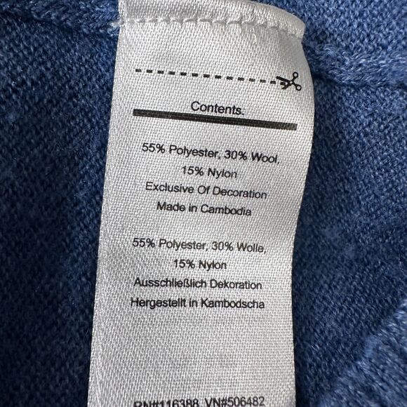 Smartwool Sweater Men’s XL Blue Wool Polyester Nylon Blend V-Neck Pullover Knit - Picture 6 of 10